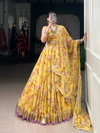 Lnb1672 Chiffon With Floral Print Lehenga With Blouse Dupatta Wholesale Clothing Distributors In India